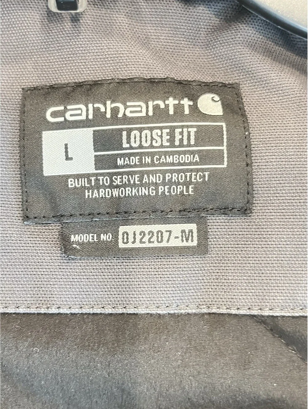 Carhartt Jacket Mens Sz Large Full Swing Cryder with hood Gray Rain defender